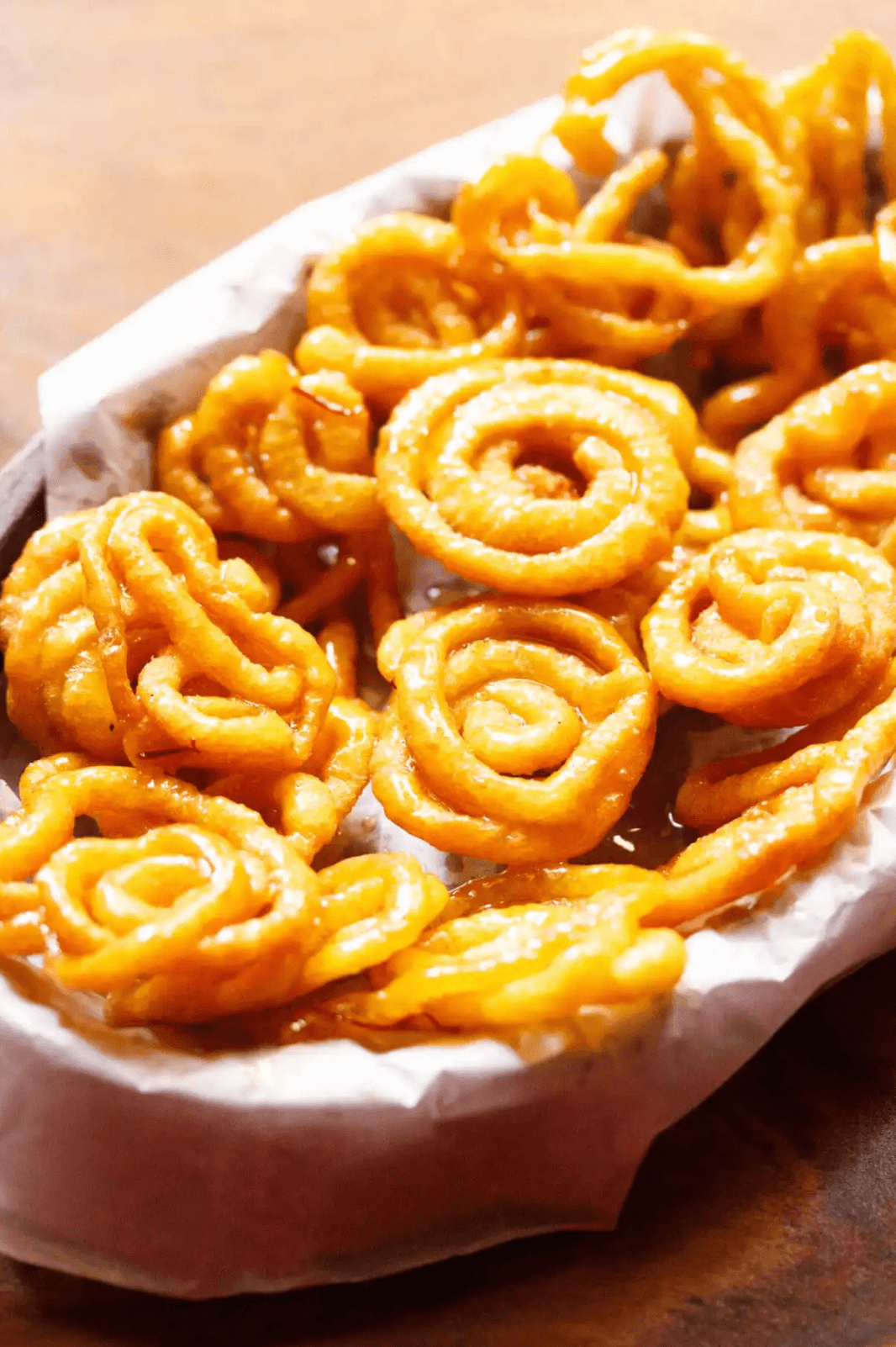 ジャレビ（渦巻き揚げ菓子のシロップ漬け）（Jalebi）の作り方・レシピ